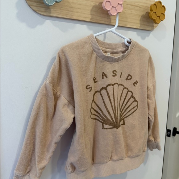 Rylee + Cru Tan Seaside Shell Terry Cloth Sweatshirt - Picture 3 of 5